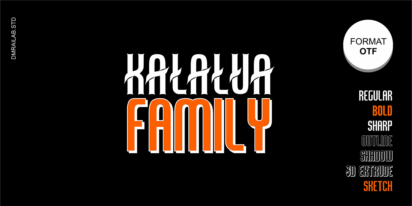 Kalalua 3D Extrude Font preview